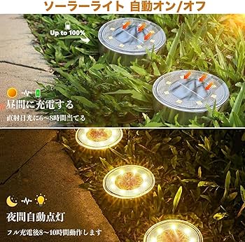 Amazon.co.jp: XPJIAJUN ソーラーライト 屋外照明 IP68防水 LED